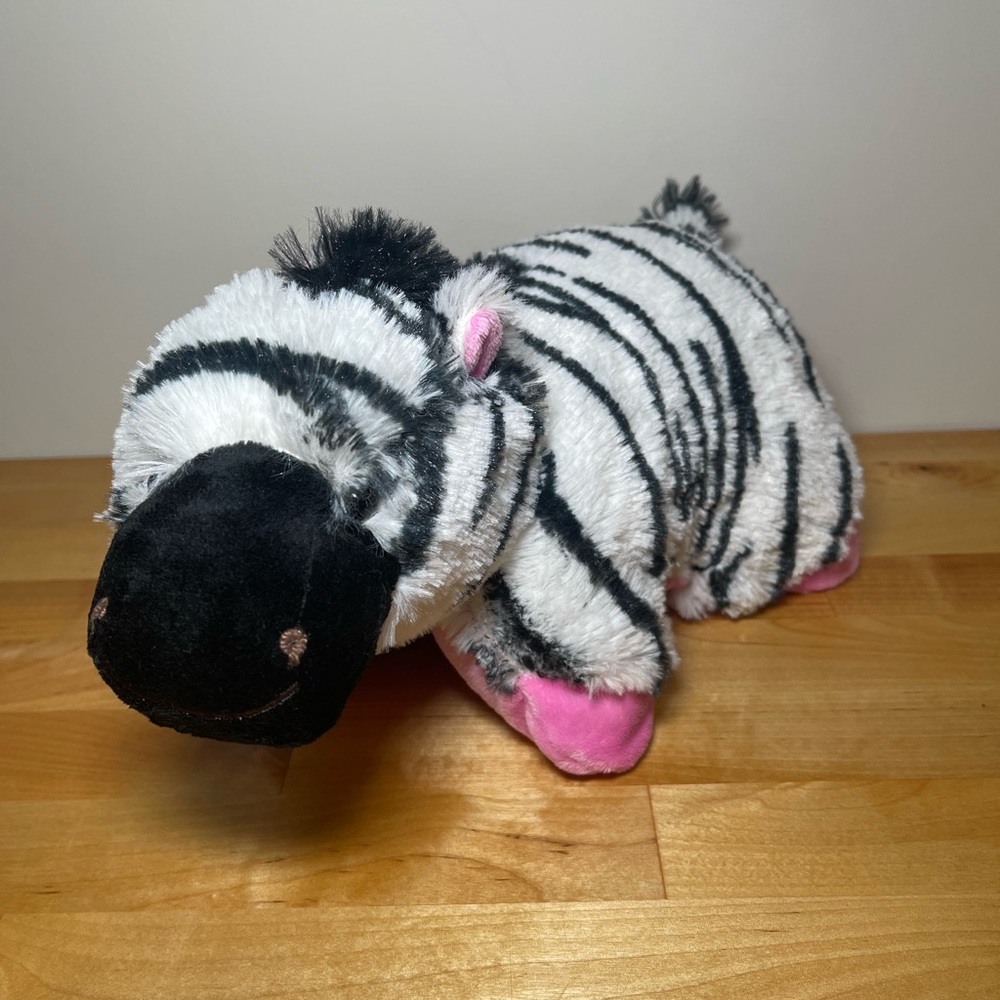 Pillow Pets Peewee Zebra Foldable Plush 10” Stuffed Animal